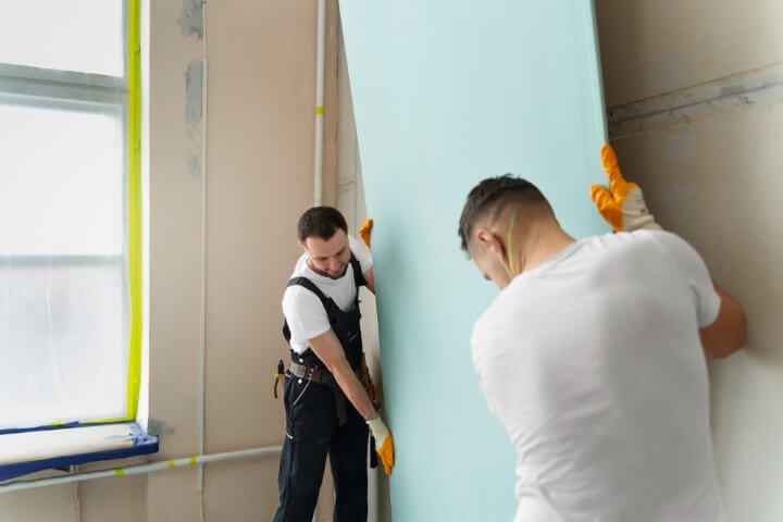hanging a drywall sheet